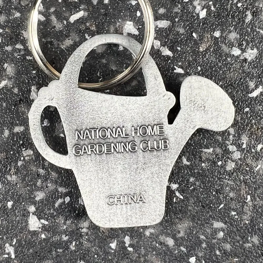National Home Gardening Club Watering Can Vintage Keychain Keyring